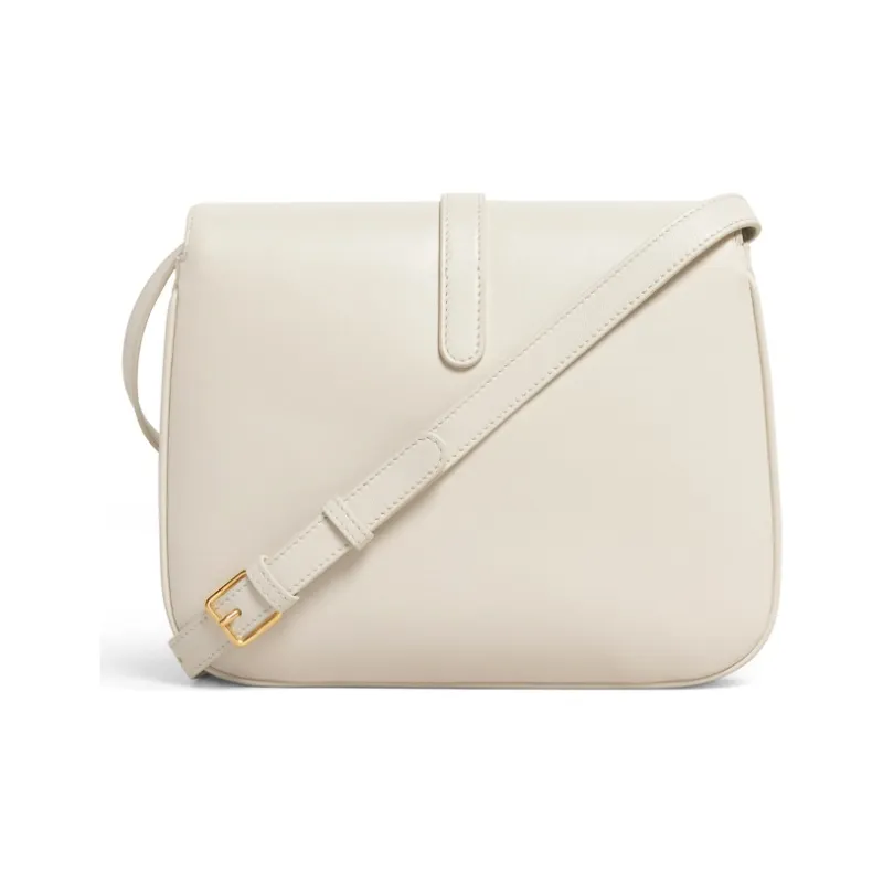 CELINE Tabou Smooth Cow Leather Shoulder Bag, Crossbody Bag Medium Size Women's Ecru-2