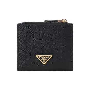 PRADA Saffiano Leather Wallet Women's Black