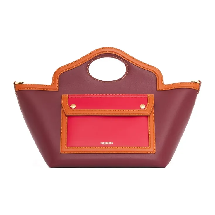 Burberry Leather Tote Bag Shopping Bag Shoulder Bag Crossbody Bag Handbag Regular Women's Pomegranate Red-0