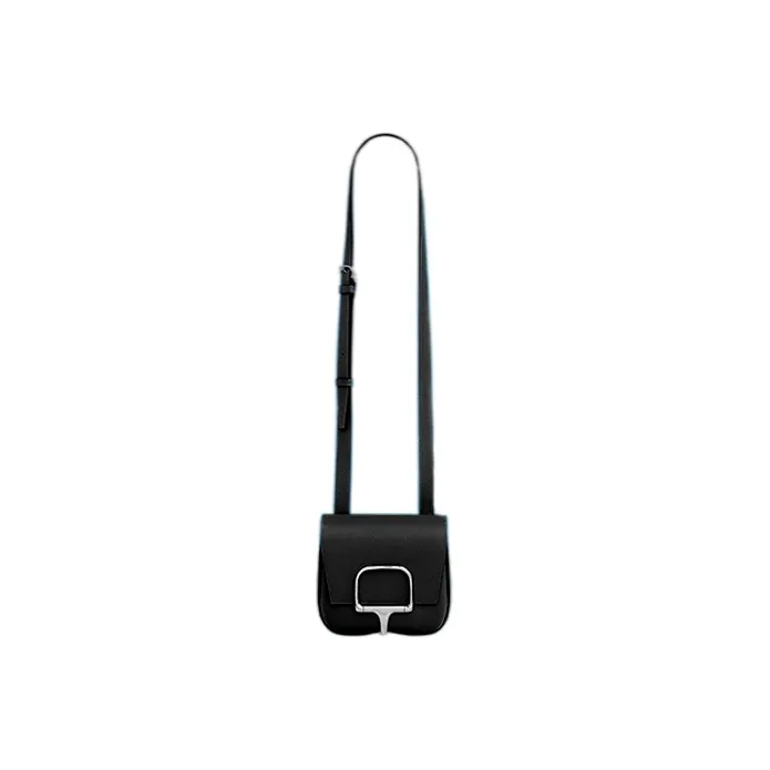 HERMES Della Cavalleria Epsom Calfskin Shoulder Bag Crossbody Bag Women's Noir Black-1