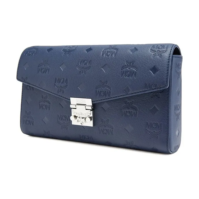 MCM Millie Visetos PVC Shoulder Bag, Crossbody Bag Regular Women's Dark Blue-1