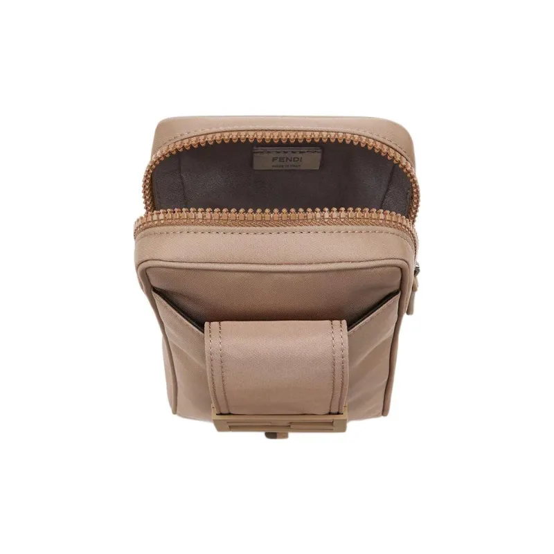 FENDI Baguette Patchwork Baguette Bag, Shoulder Bag, Crossbody Bag, Cell Phone Pouch Men's Beige-3