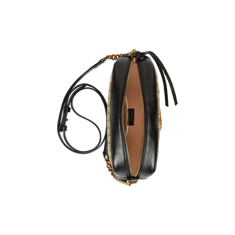 GUCCI Marmont Canvas With Leather Camera Bag Shoulder Bag Crossbody Bag Small Size Women's Ebony/Black-5