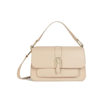 Furla Sofia Grainy Calfskin Shoulder Bag Crossbody Bag Handbag Regular Women's Beige