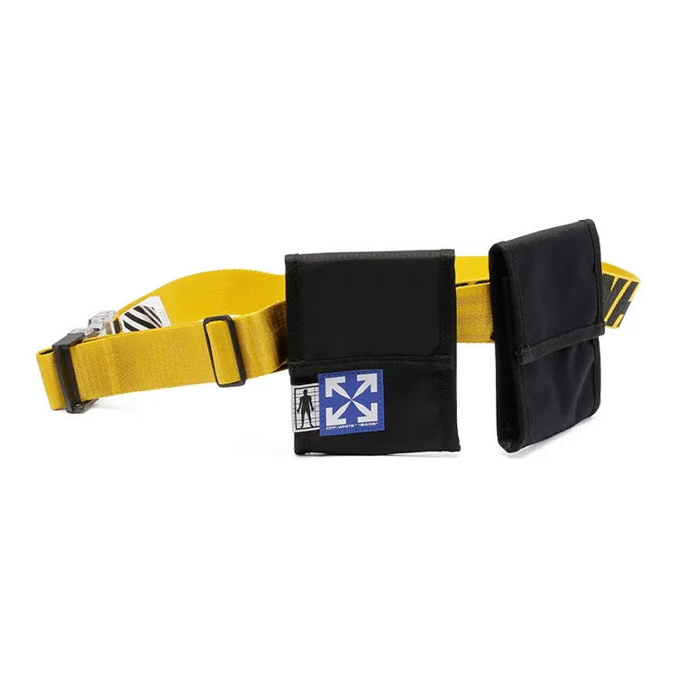 OFF WHITE Classic Industrial Two Pocket Belt Bag Black/Yellow-1