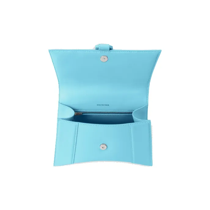 Balenciaga Hourglass Cow Leather Shoulder Bag Crossbody Bag Handbag Small Size Women's Blue-4