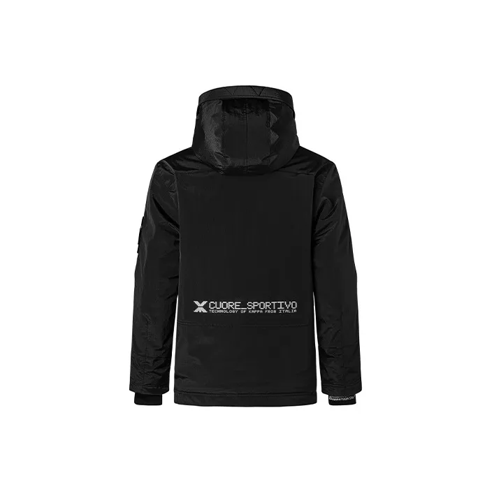 Kappa Solid Color Letters Hooded Puffer Jacket Men's-3