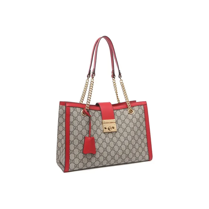 GUCCI Padlock Canvas With Leather Tote Bag, Shopping Bag, Lock Bag, Crossbody Handbag, Shoulder Bag Women's-1