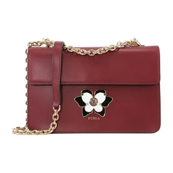 Furla Mughetto Cow Leather Crossbody Bag Women's Burgundy