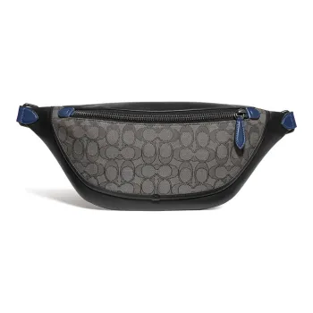 COACH League Cow Leather Crossbody Bag, Sling Bag, Fanny Pack Tubas Men's Charcoal Black