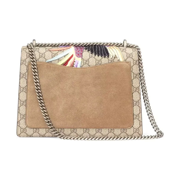GUCCI Canvas With Leather Bacchus Bag Crossbody Bag Shoulder Bag Medium Size Women's Beige-2