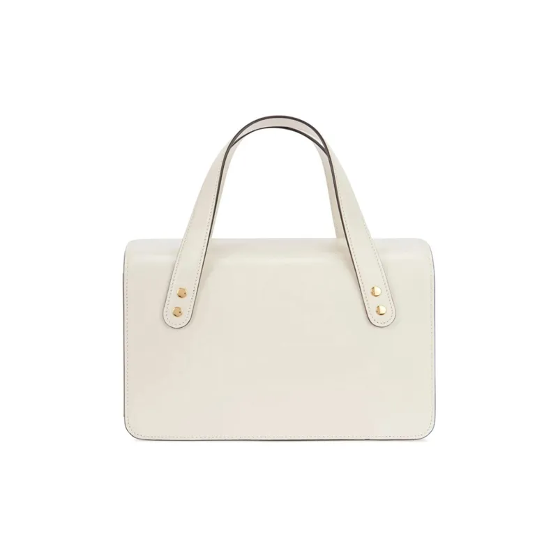 GUCCI Leather Box Bag Handbag Women's White-4
