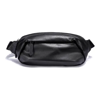 Ace Paul Top Grain Cow Leather Genuine Leather Shoulder Bag Crossbody Bag Sling Bag Fanny Pack Regular Unisex Black