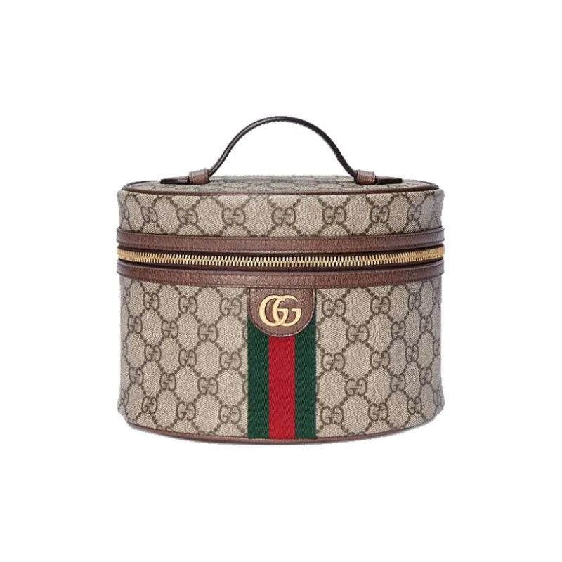 GUCCI Ophidia Canvas With Leather Handbag Women's Brown-0