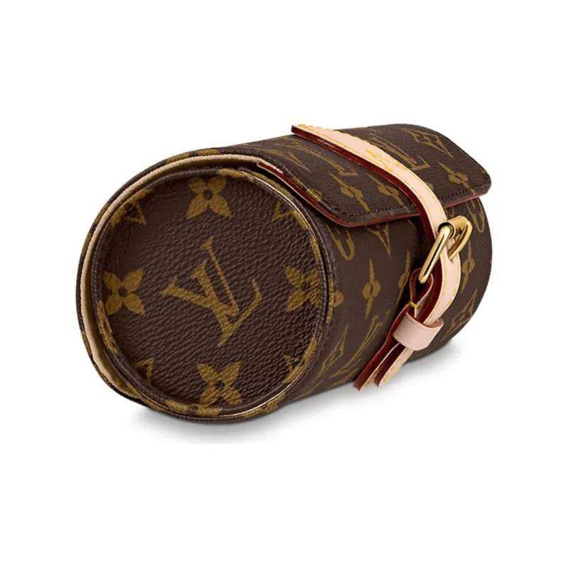 LOUIS VUITTON 3 Watch Case Monogram Canvas Brown-1