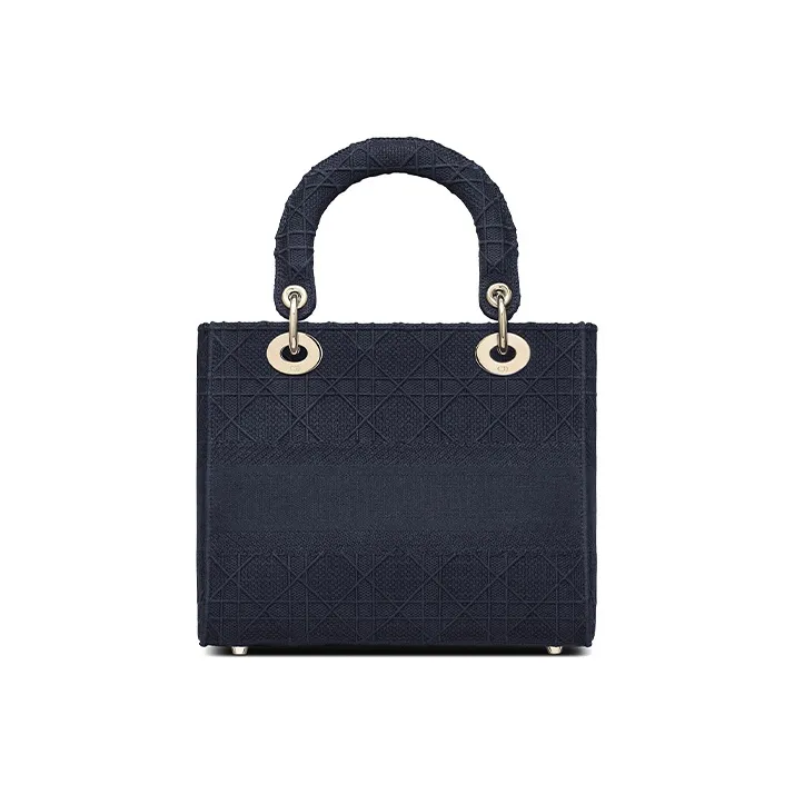 DIOR Lady Dior Metal Daisie Bag Handbag Shoulder Bag Crossbody Bag Medium Size Women's Dark Denim Blue-3