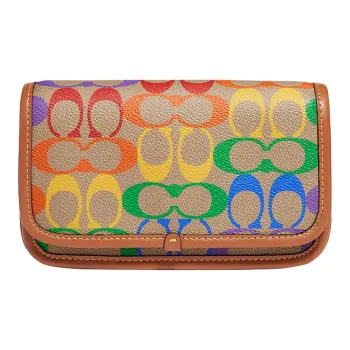COACH Charter Leather Crossbody Bag Trumpets Women's Rainbow Monogram