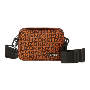 KENZO Monogram Artificial Leather Shoulder Bag Crossbody Bag Unisex Dark Orange