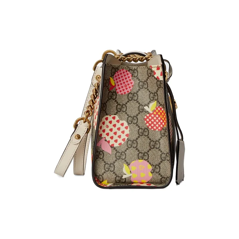 GUCCI Padlock Canvas Tote Bag Shopping Bag Portable Crossbody Bag Shoulder Bag Women's White & Ebony-3