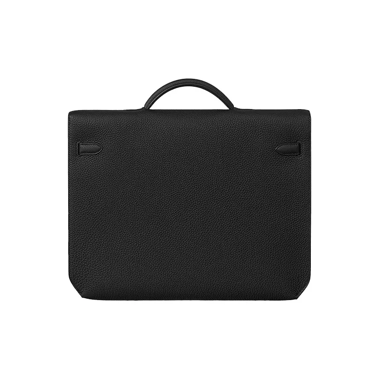 HERMES Kelly Depeches Cow Leather Handbag 36 Men's Black-2