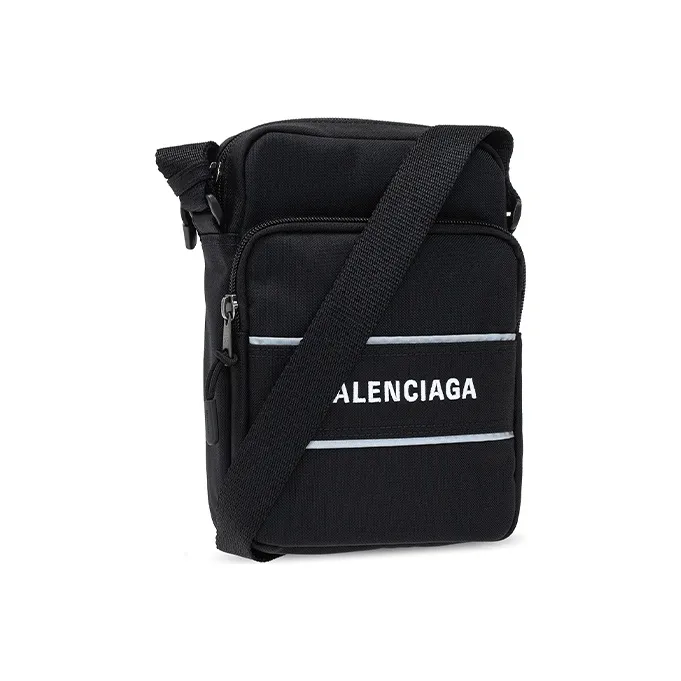 Balenciaga Nylon Messenger Bag, Shoulder Bag Unisex Black-1