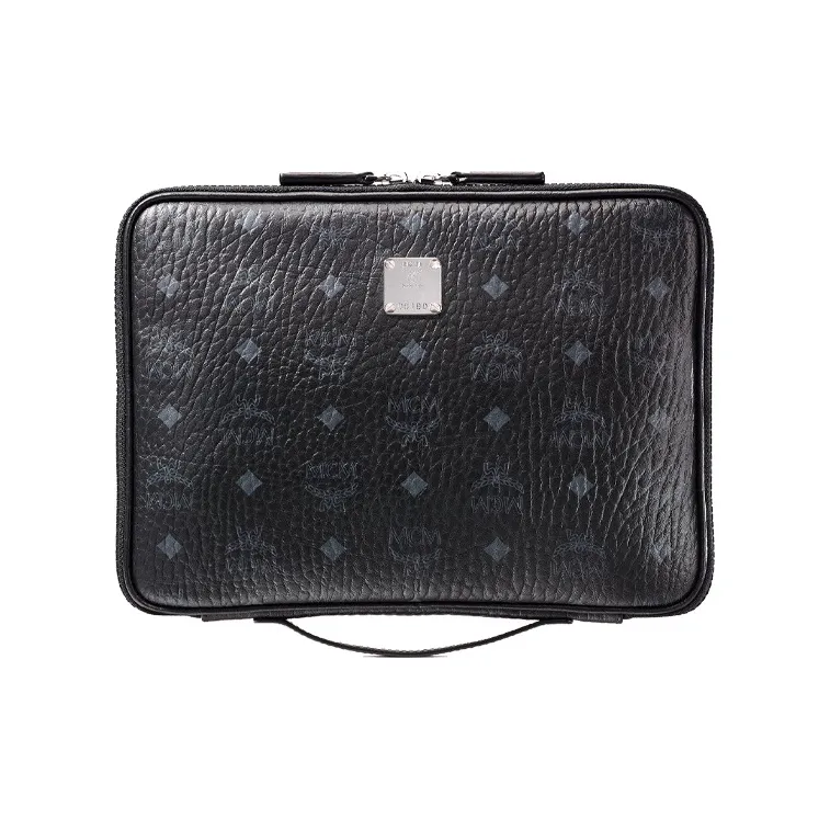 MCM Essential Visetos Origina Nylon Fabric Clutch Small Size Women's Black-0