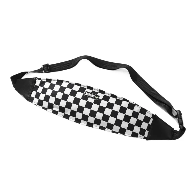 XXOFF Polyester Sling Bag Fanny Pack Crossbody Bags Regular Unisex Black White Plaid-0