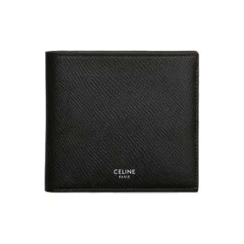 CELINE Grained Cow Leather Wallet Men's Black