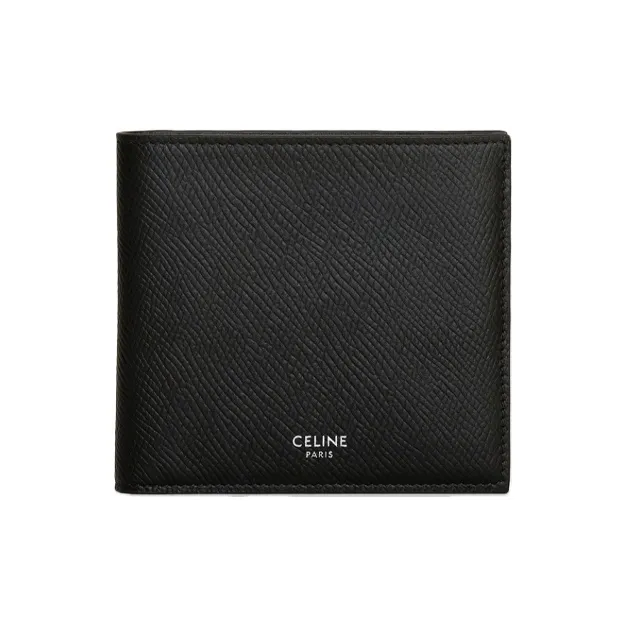CELINE Grain Cow Leather Wallet Men's Black-0