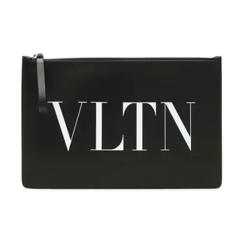 Valentino Leather Envelope Bag, Clutch Men's Black
