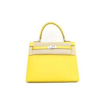 HERMES Kelly Epsom Leather Kelly Bag Handbags Women's 9R Lime Lemon