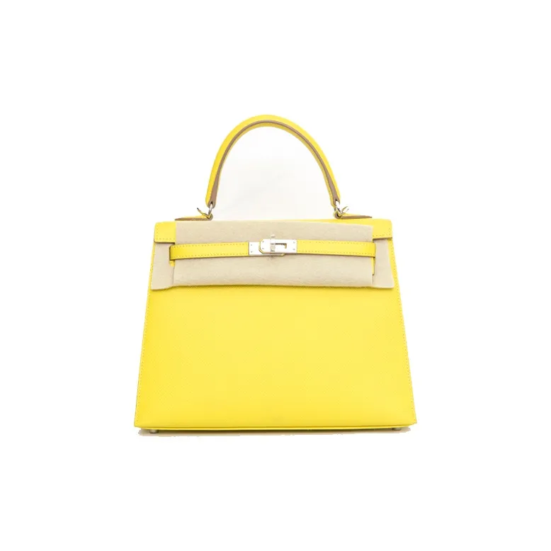 HERMES Kelly Epsom Leather Kelly Bag Handbags Women's 9R Lime Lemon-0