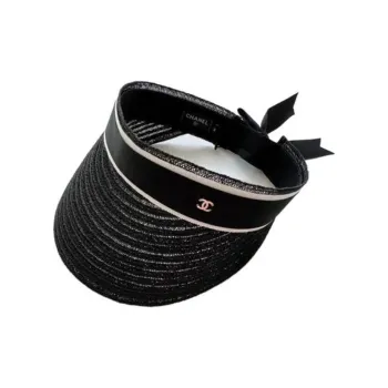 CHANEL Fabric Sun Protection Hats Women's Black