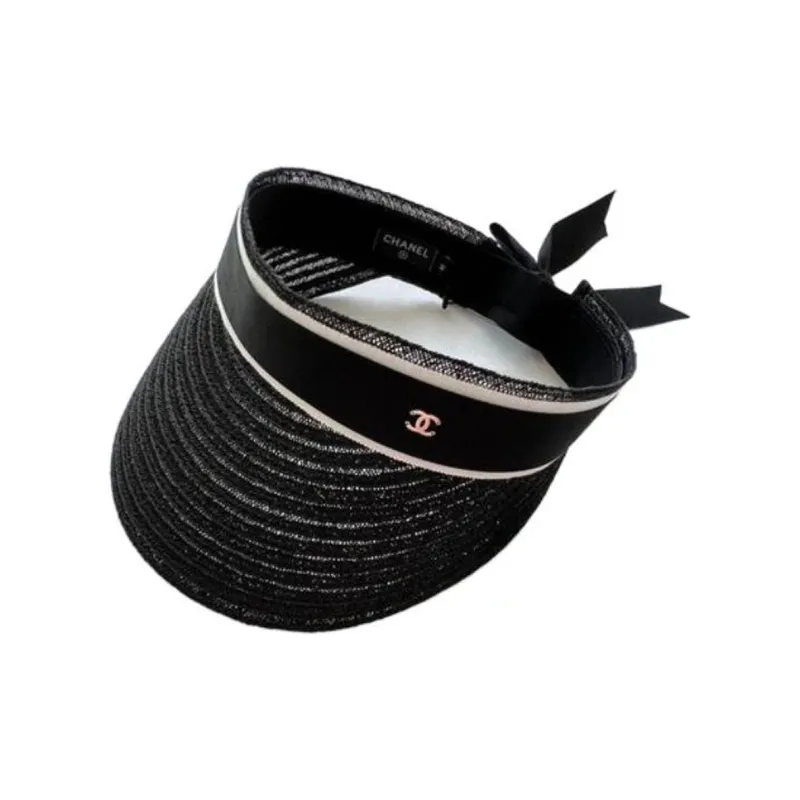 CHANEL Fabric Sun Protection Hats Women's Black-0
