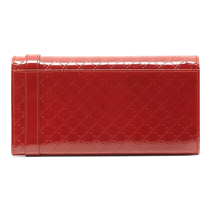 GUCCI Patent Leather Wallet Women's Red-2