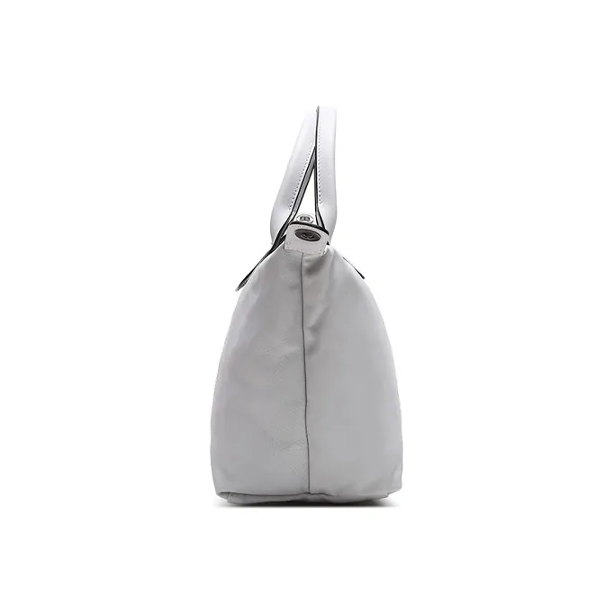 LONGCHAMP Le Pliage Cuir Leather Dumpling Bag, Handbag, Shoulder Bag, Crossbody Bag Trumpets Women's Seabird Gray-2