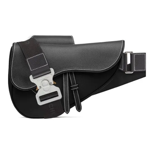 DIOR Cow Leather Saddle Grain Single-Shoulder Bag Black Male