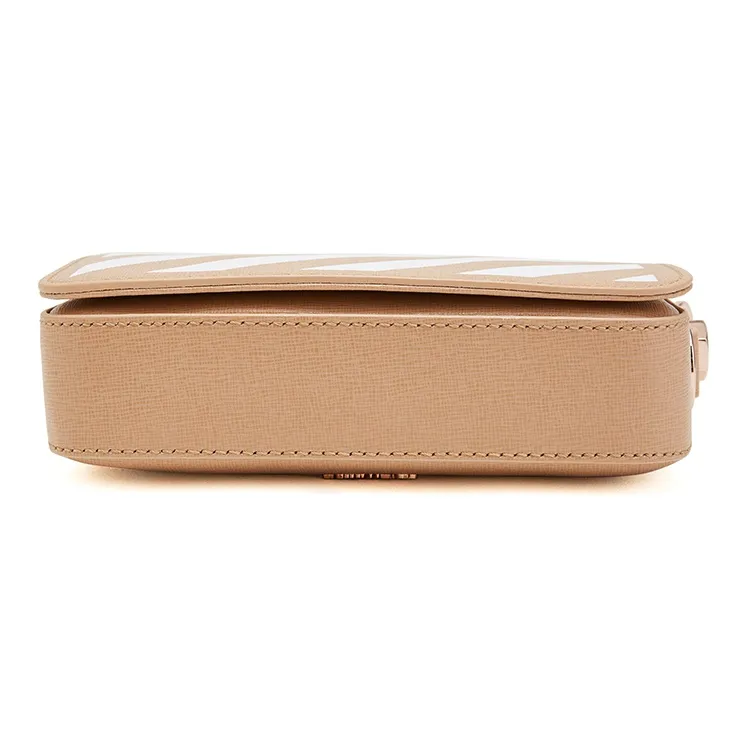 OFF WHITE Leather Shoulder Bag Trumpets Women's Nude & White-2