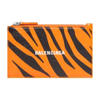 Balenciaga Sheepskin Coin Purse Tubas Unisex Orange