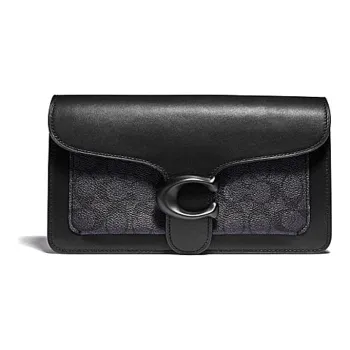 COACH Canvas With Leather Sling Bags One Shoulder Crossbody Fanny Pack Regular Men's Charcoal Black