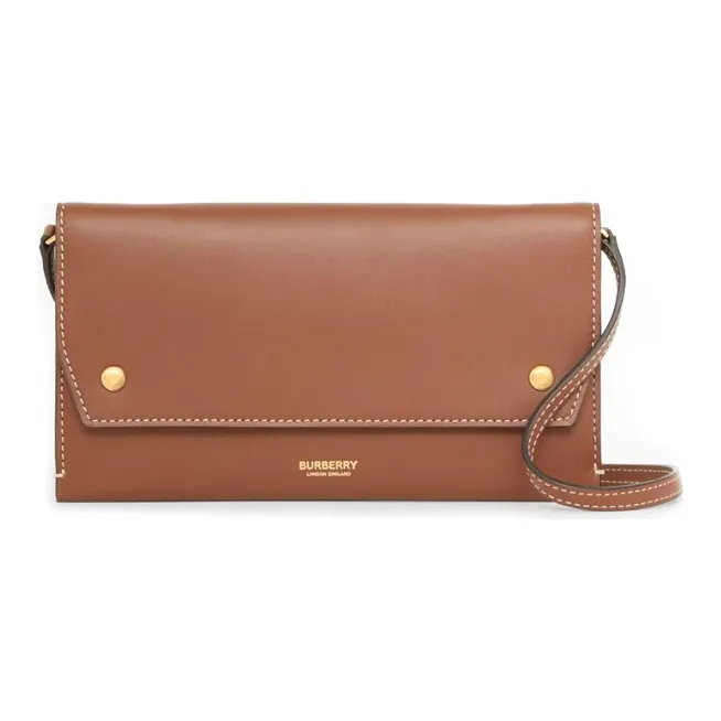 Burberry Leather Cell Phone Pouch Unisex Brown-0