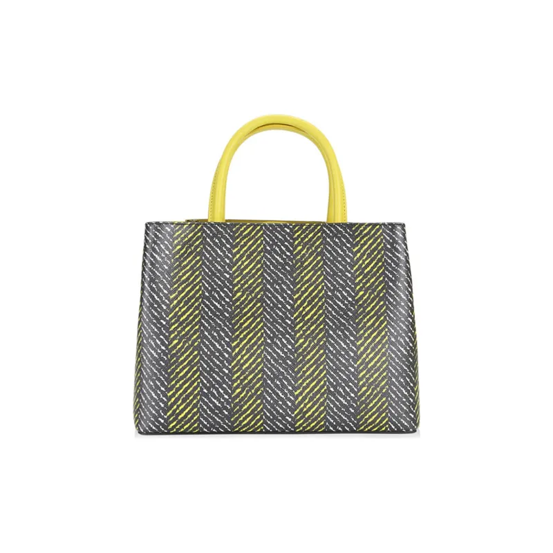 FENDI Patchwork Crossbody Handbag Small Size Women's Gray/Yellow-1
