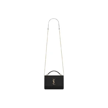 SAINT LAURENT Sunset Chain Wallet In Smooth Leather Noir