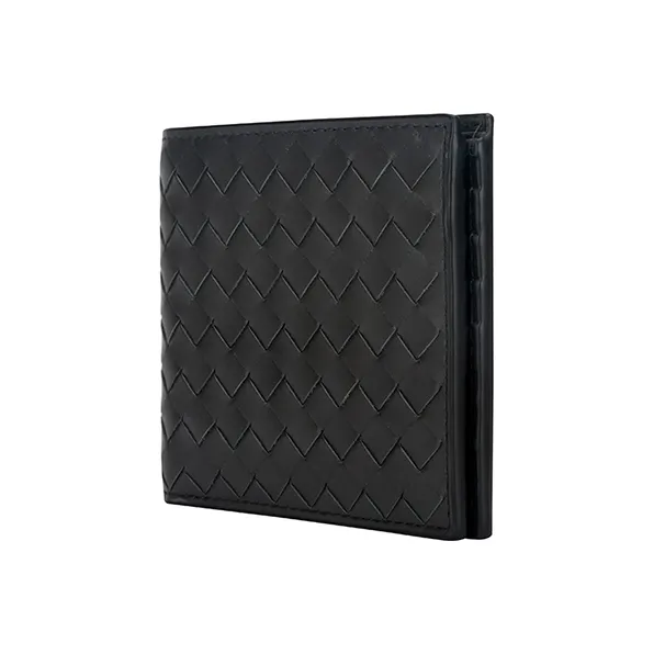 Bottega Veneta Calfskin Card Holder Wallet Men's Gray Green-2