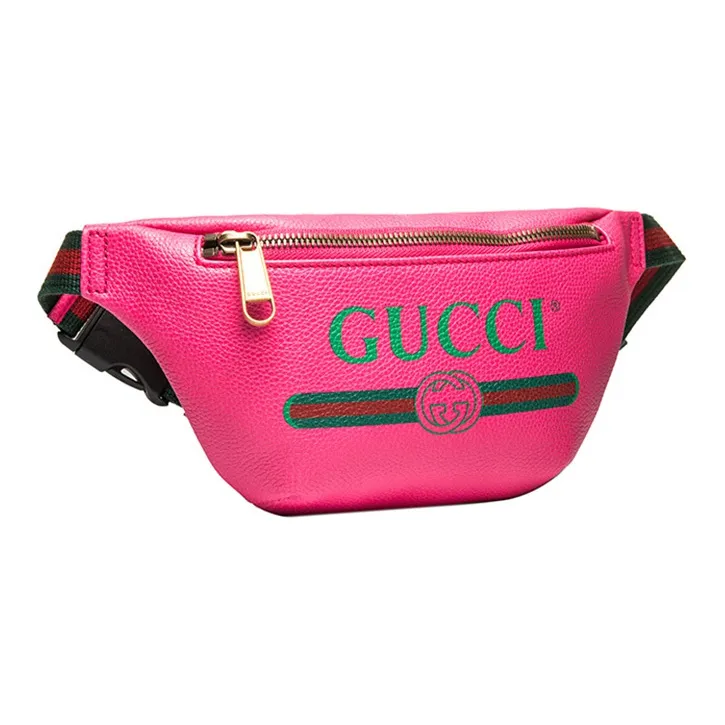 GUCCI Leather Sling Bag Fanny Pack Small Size Unisex Rose Red-1