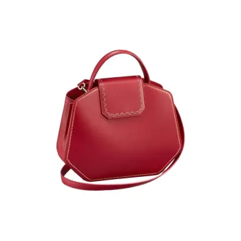 CARTIER GUIRLANDE Calfskin Handbag Shoulder Bag Crossbody Bag Small Size Women's Red