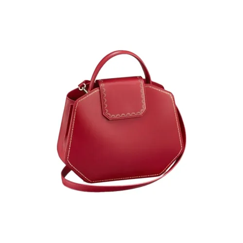 CARTIER GUIRLANDE Calfskin Handbag Shoulder Bag Crossbody Bag Small Size Women's Red