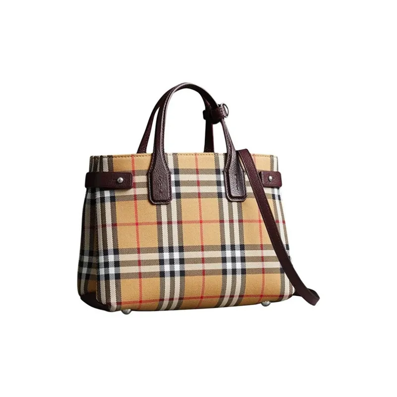 Burberry Banner Tote Leather Small Deep Claret-2
