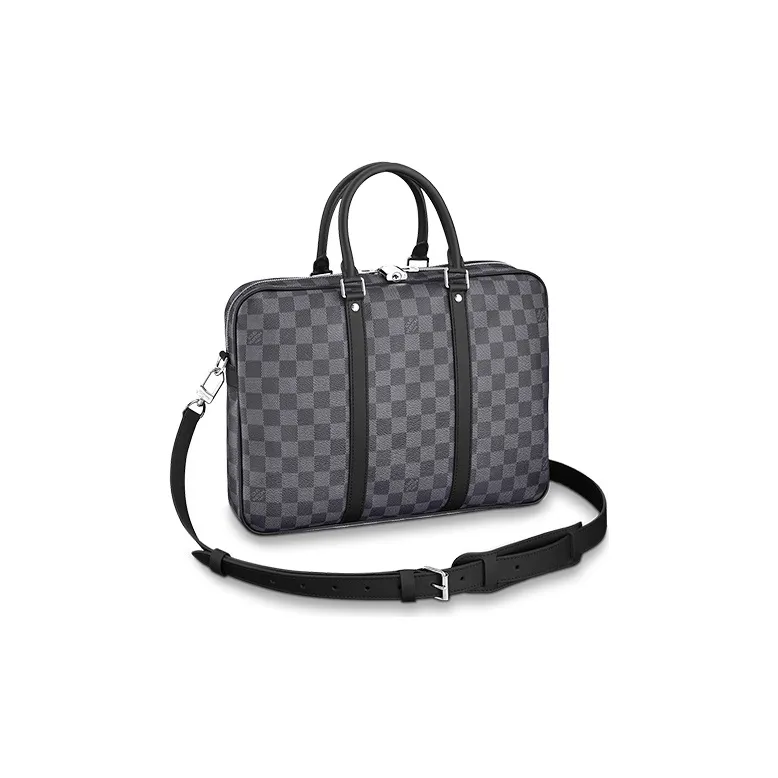 LOUIS VUITTON Canvas Briefcase, Laptop Bag, Shoulder Bag, Crossbody Bag, Handbag Trumpets Men's Black-0