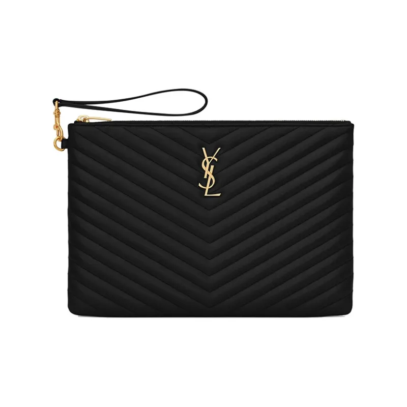 SAINT LAURENT Cassandre Matelassé Quilted Tablet Pouch-0